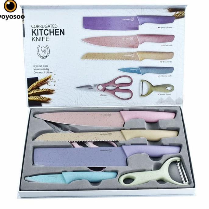 

PROMO Pisau Set lengkap isi 6 pcs tajam Warna cantik -YOYOSOO MURAH