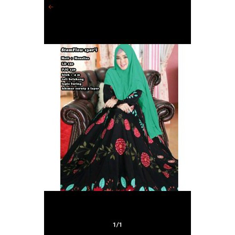 Dijual SETELAN GAMIS BIG SIZE LD 120CM MAXMARA LUX KLOK UMBRELLA KHIMAR CERUTY Murah