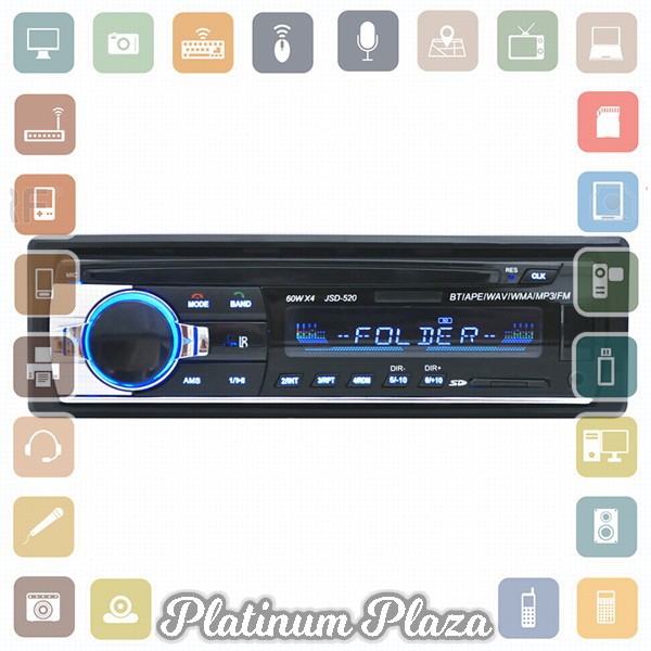 Taffware Tape Audio Mobil Multifungsi Bluetooth MP3 FM Radio - JSD-520 - Black`7P5RLV-