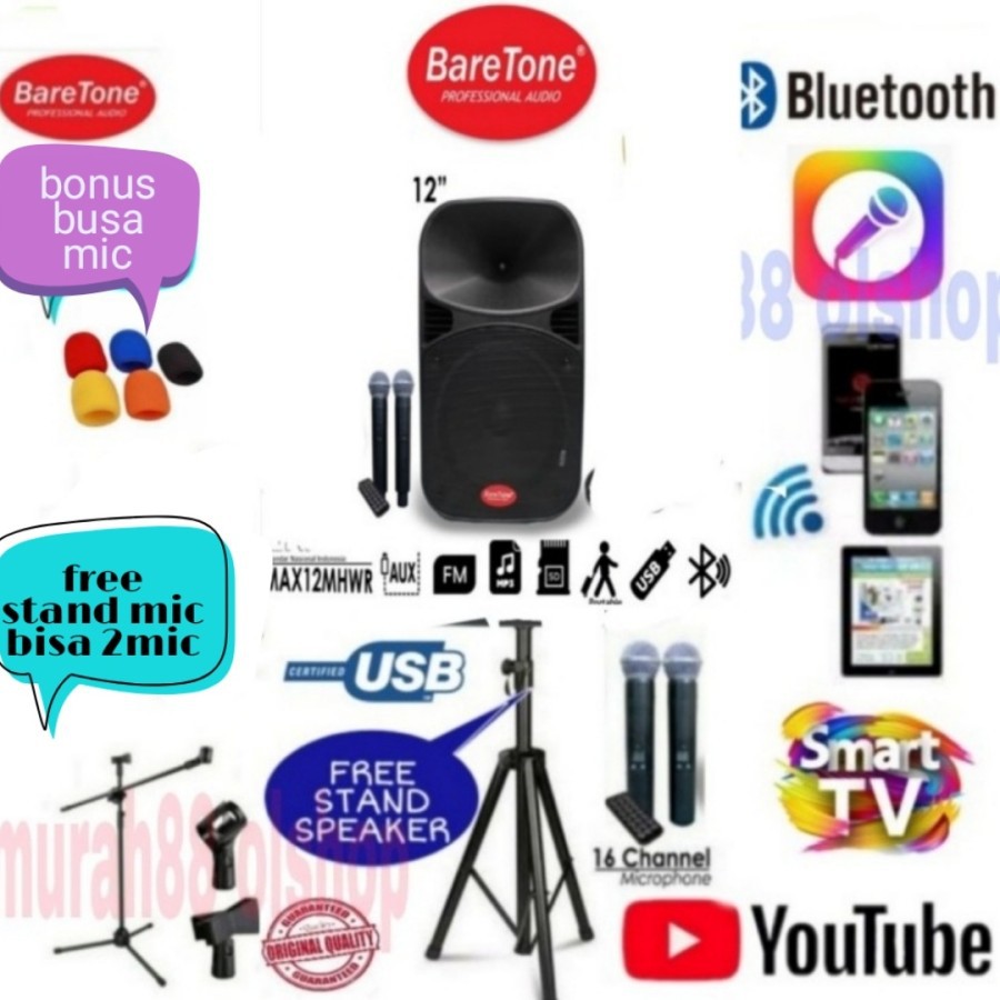 Portabel wireless meeting speker Baretone Max 12MHWR bonus busa mic