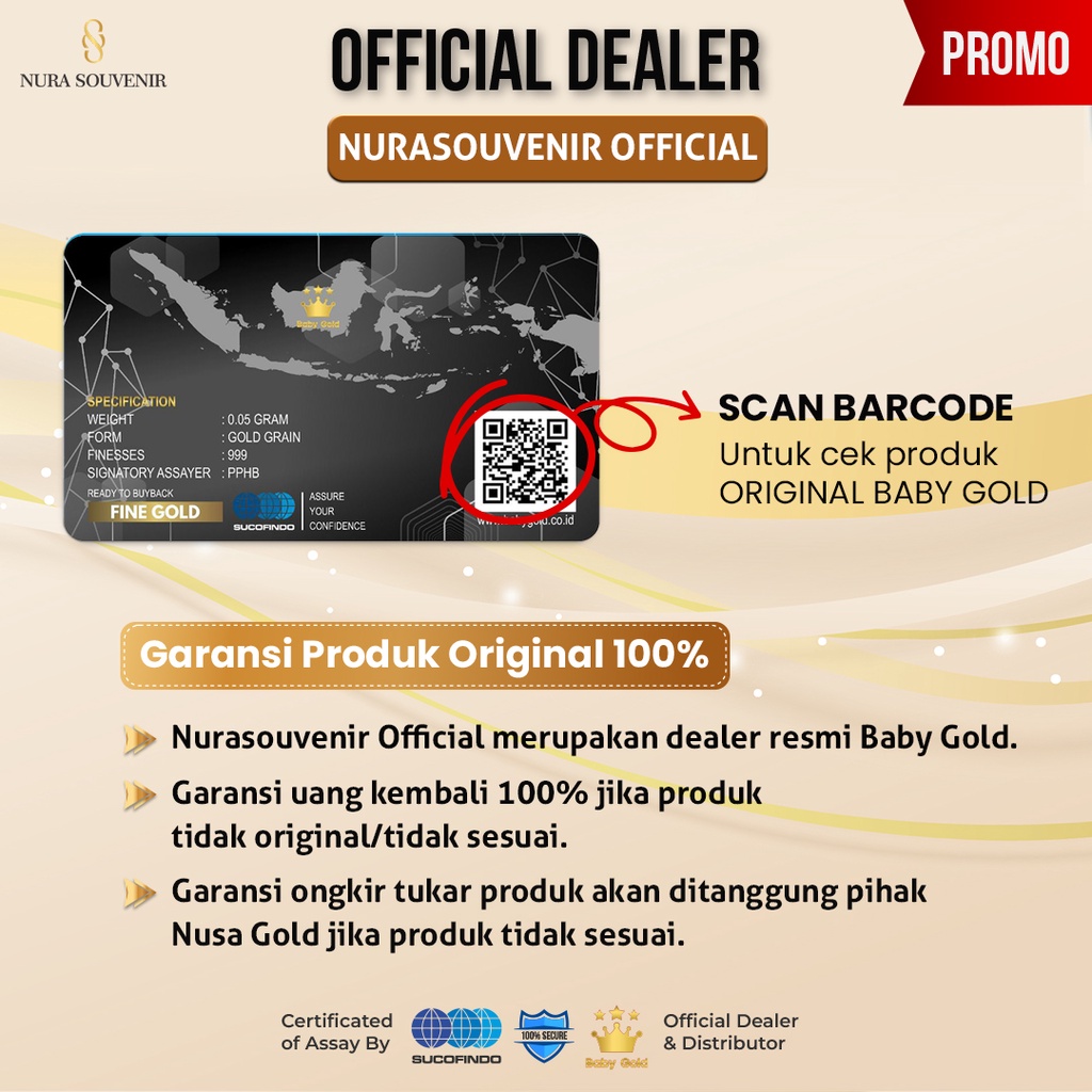 Souvenir Pernikahan Baby Gold Mini Gold Emas 0.05 Gram-1