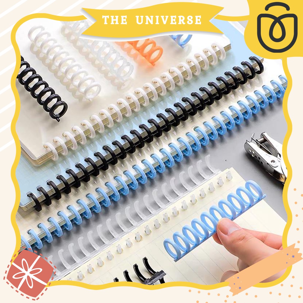 [THE UNIVERSE] Ring Binding Binder Plastik 30 Lubang Ukuran A4 B5 A5 A6 Spiral Binder DIY for Loose Leaf Paper - ST014