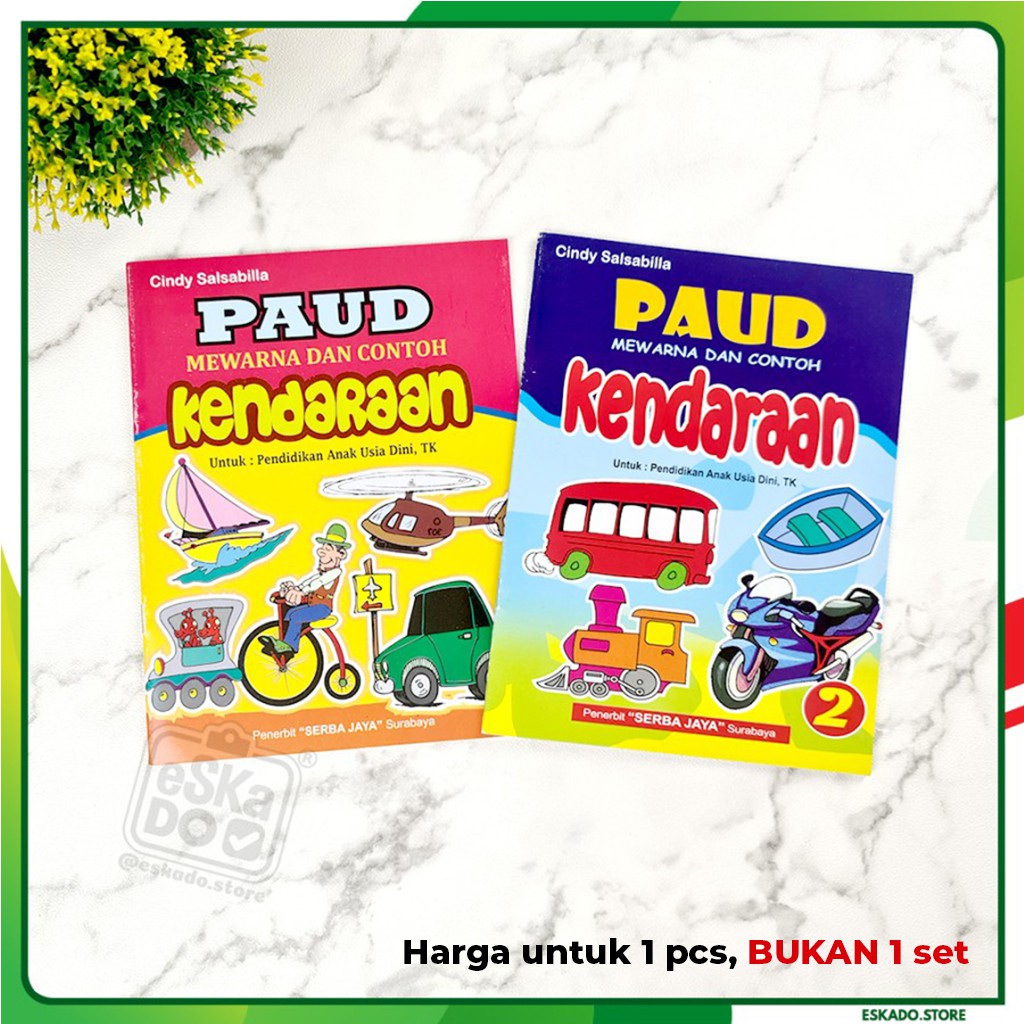 PAUD Mewarna dan Contoh KENDARAAN 1-2 mewarnai Kendaraan