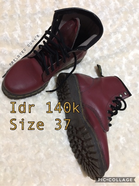 Preloved boots dr.martens maroon wanita