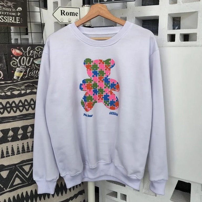 Outwear  Sweater Wanita Puzle Beear Bahan Pleace Terbaru