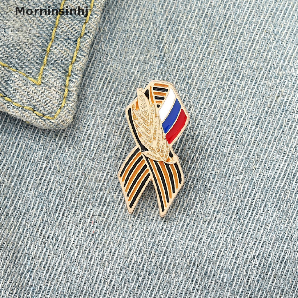 Mor Bros Pin Enamel Bentuk Bendera Rusia Untuk Aksesoris Pakaian