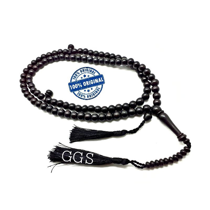 tasbih kayu kemuning hitam 99 butir natural