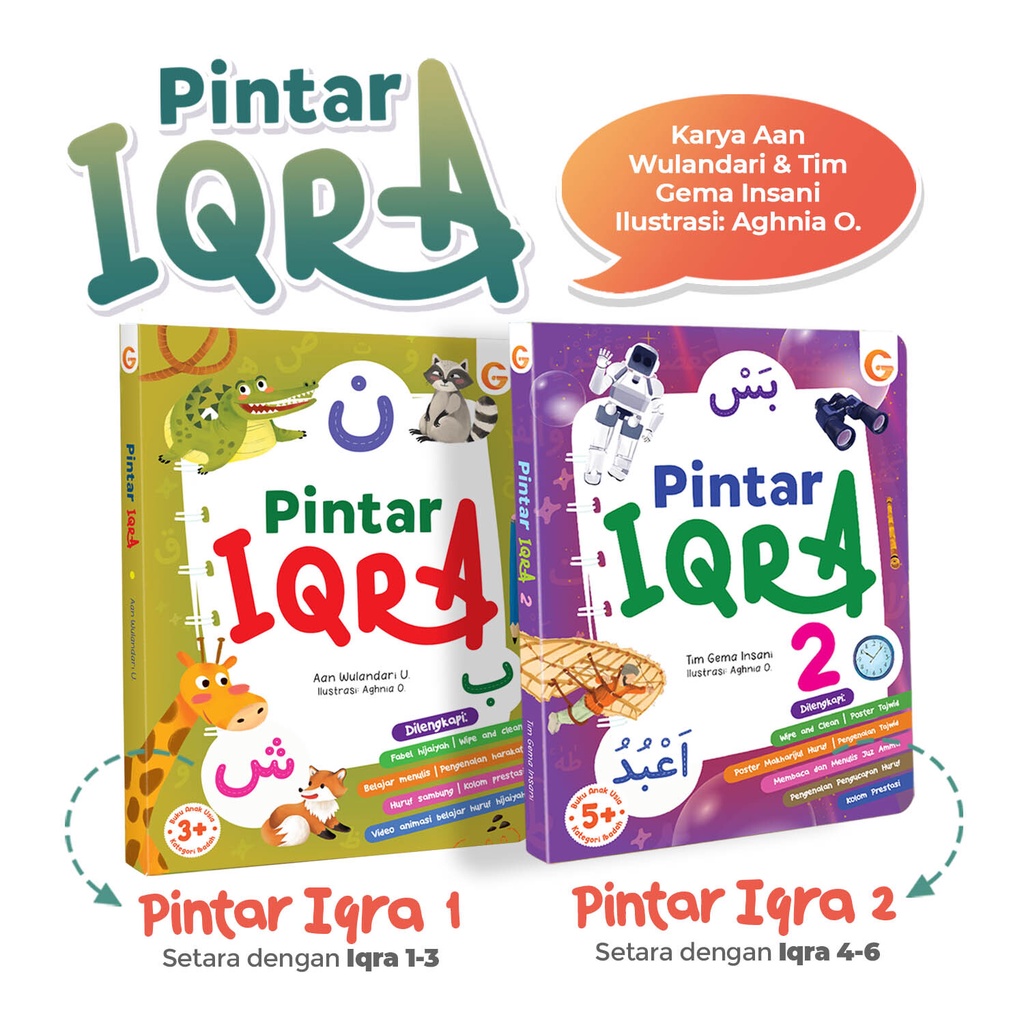 Board Book : Pintar Iqra untuk Balita Vol 1 dan 2