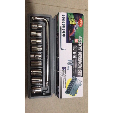 Barangunik2021-Kunci Sok 10 Pcs Socket Wrench Set CTW Hand Tools 1810 Shock Multiguna