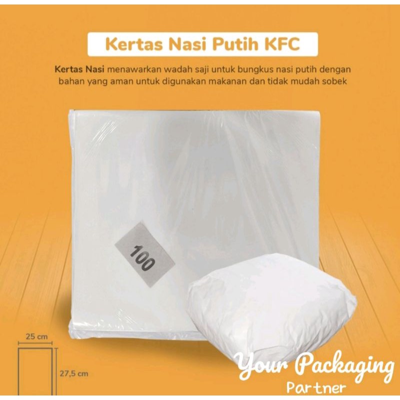 

Kertas Nasi kfc Mcd Kertas Burger Kebab Kertas Bungkus Nasi Putih