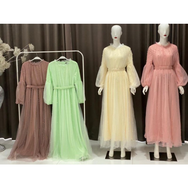 gamis Vivorie tutu full mutiara/gamis vivorie