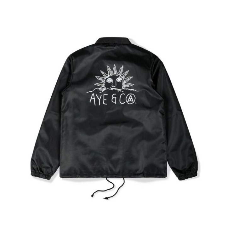 Coach jaket peria trendi keren kekinian casual logo aye&co cf365 varian warna full black