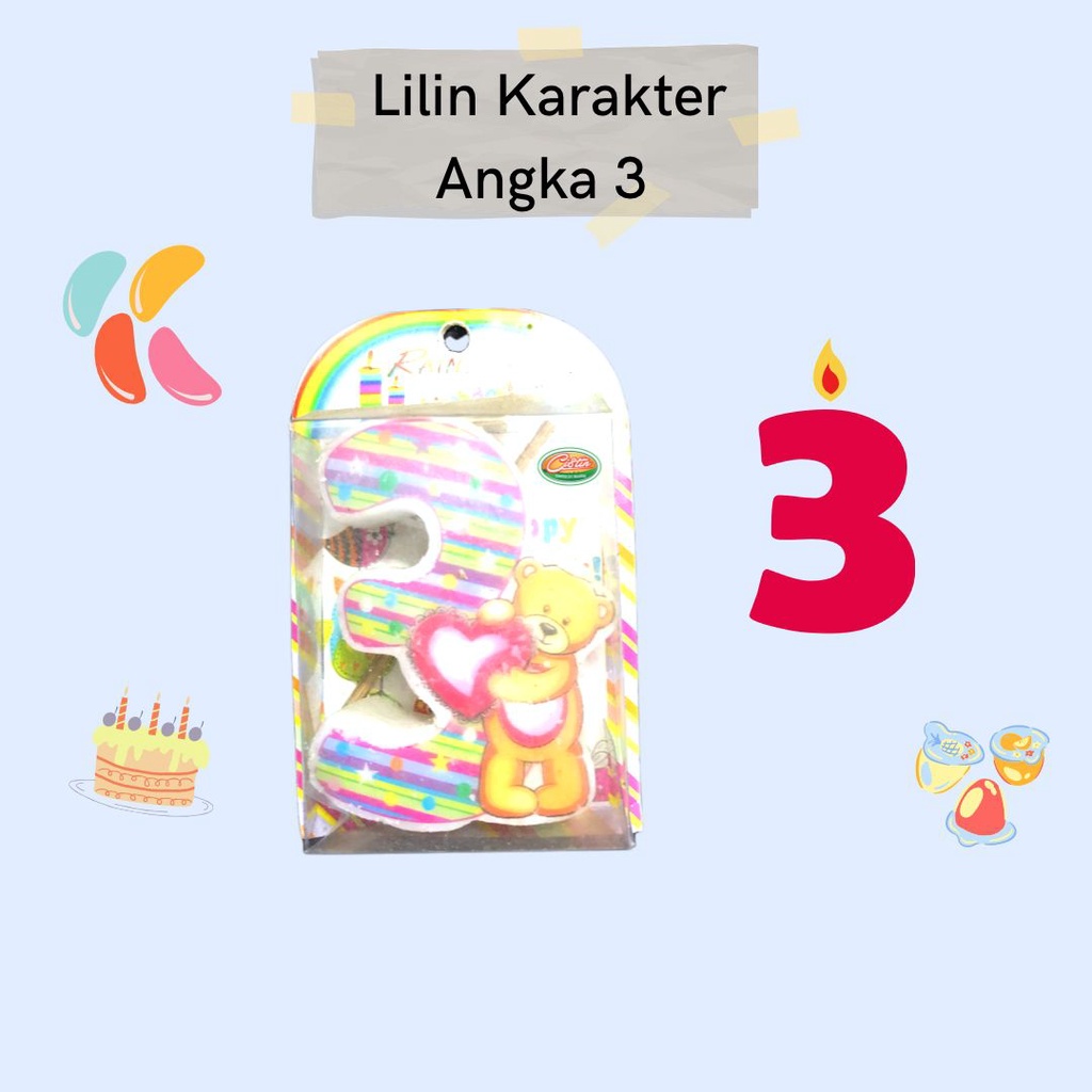 lilin Karakter ultah angka 3