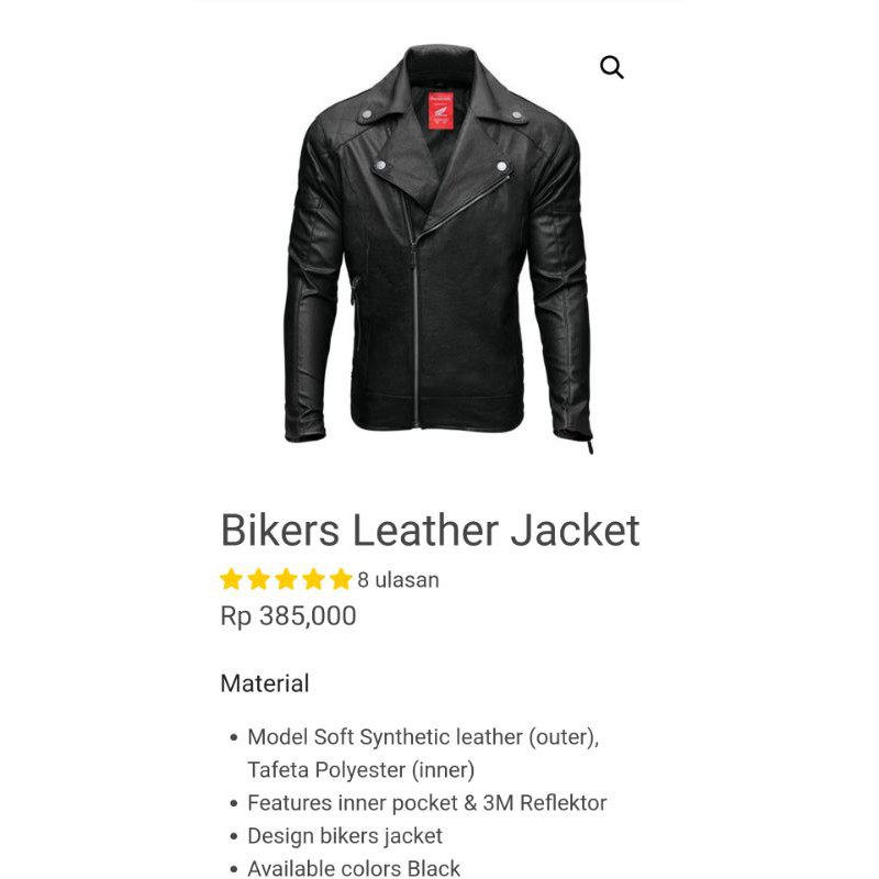 honda bikers leather jaket jacket