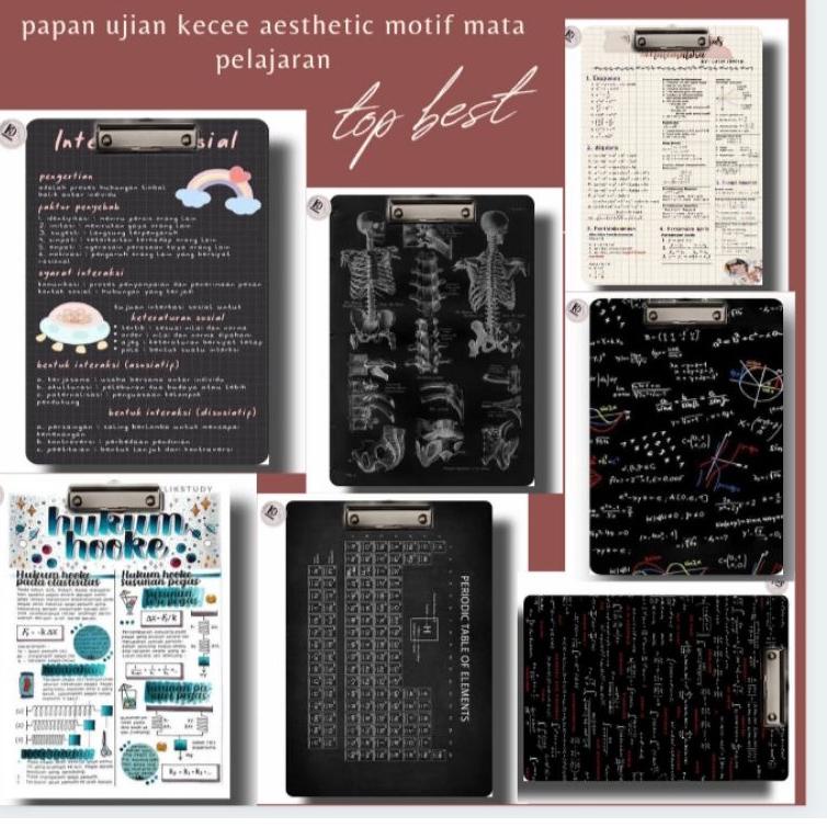 

Ayo Beli || QnD Papan jalan / Papan Ujian / papan Dada aesthetic kece motif mata pelajaran ||Paling@murah