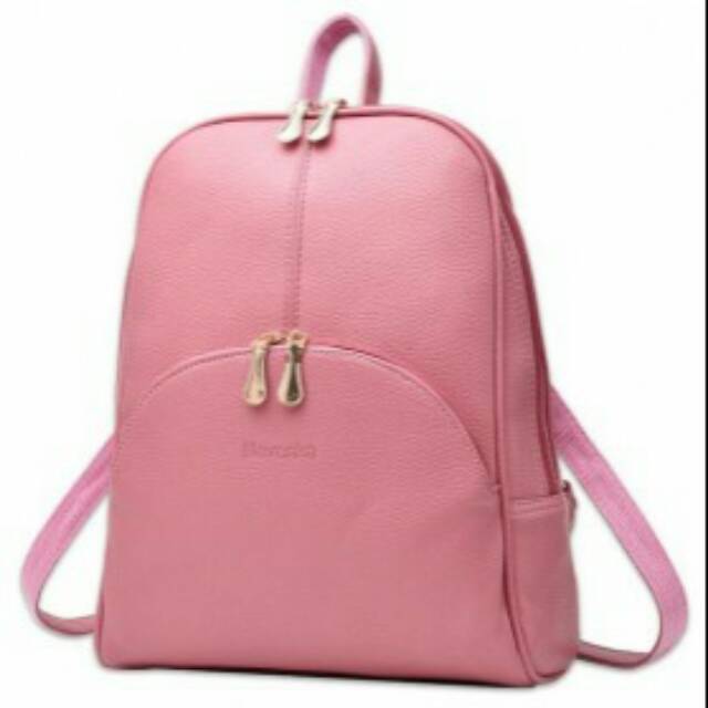 Tas Ransel Wanita Preppy Style - Pink