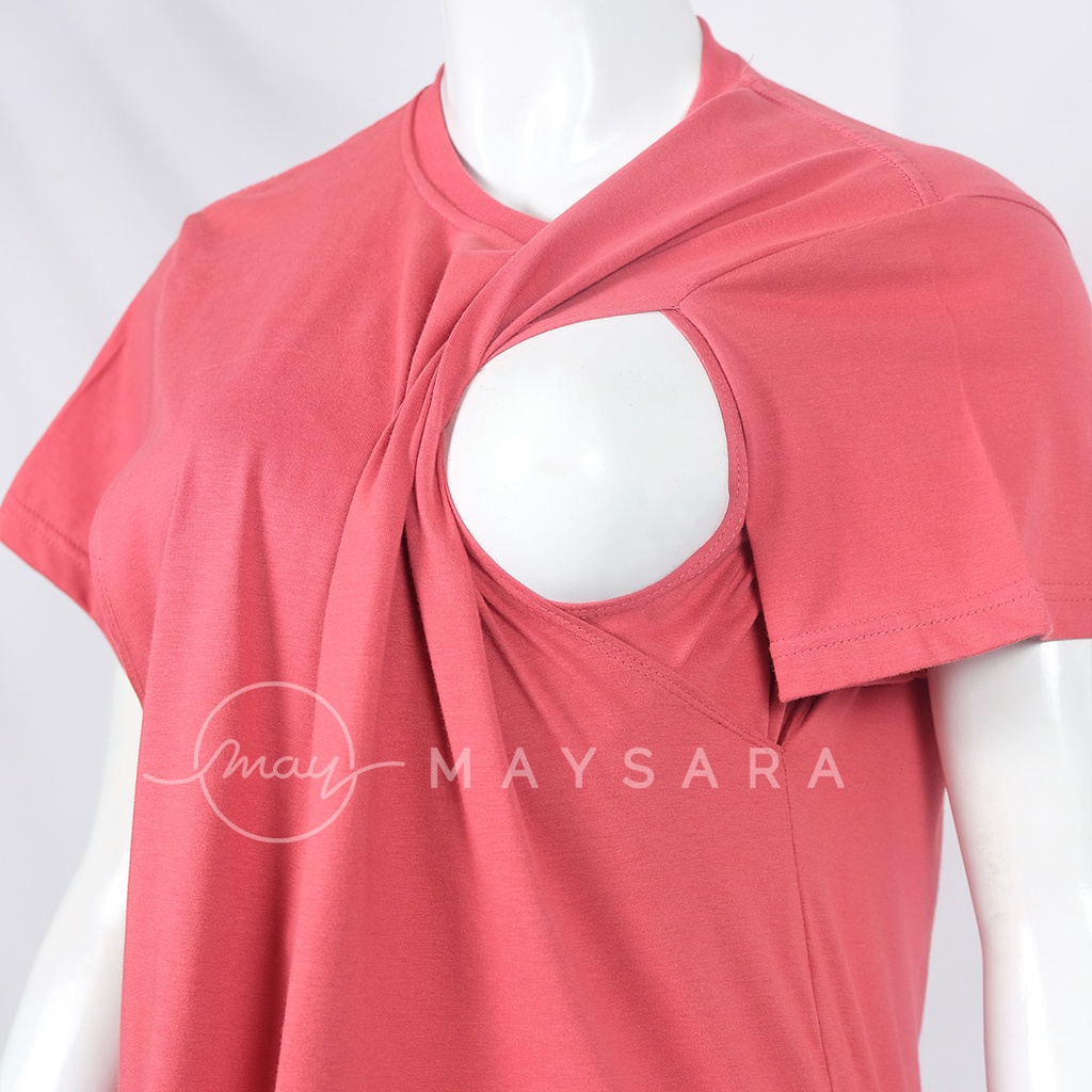 Baju menyusui bukaan samping atasan maysara-CN05-Blush Red