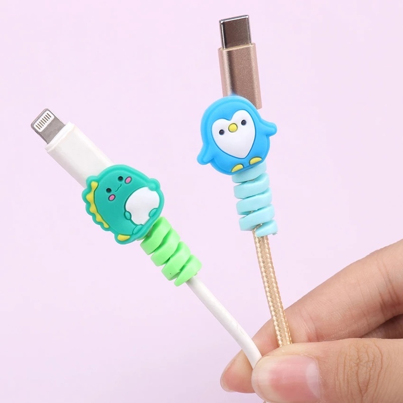 Silica Gel Cartoon Animal Modeling Cable Strap Ties / Wire Winder Clip / Reusable Fastening Cable Cords Organizer