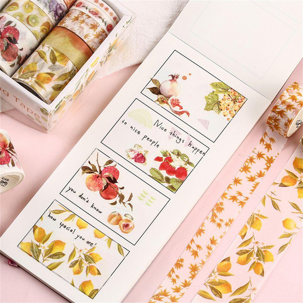 R-flower 10 Rol / Set Tape / Selotip Washi Motif Bunga Romantis Untuk Dekorasi Scrapbook