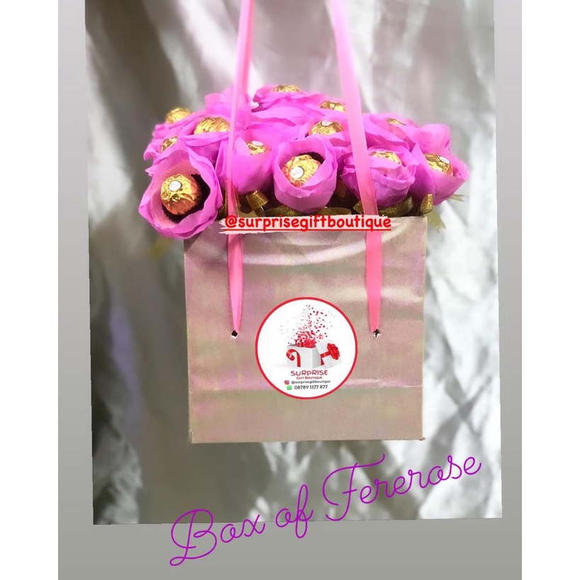 

Ferrero Rocher Box Bouquet Bucket Bunga Coklat Ferero Rocher