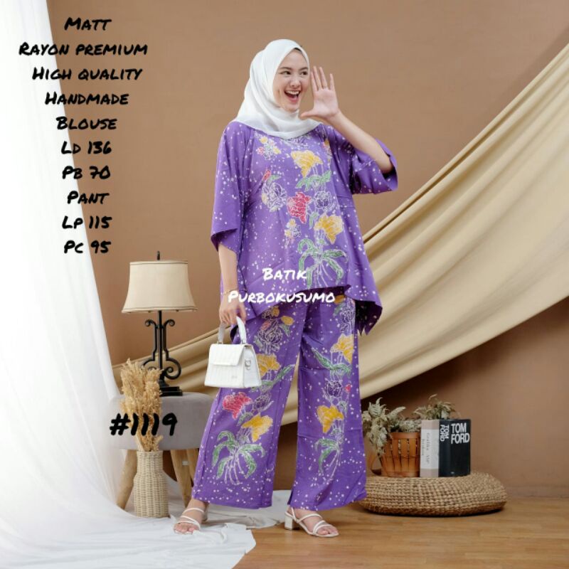 set batik purbokusumo#set berkode batik purbokusumo#warna ungu