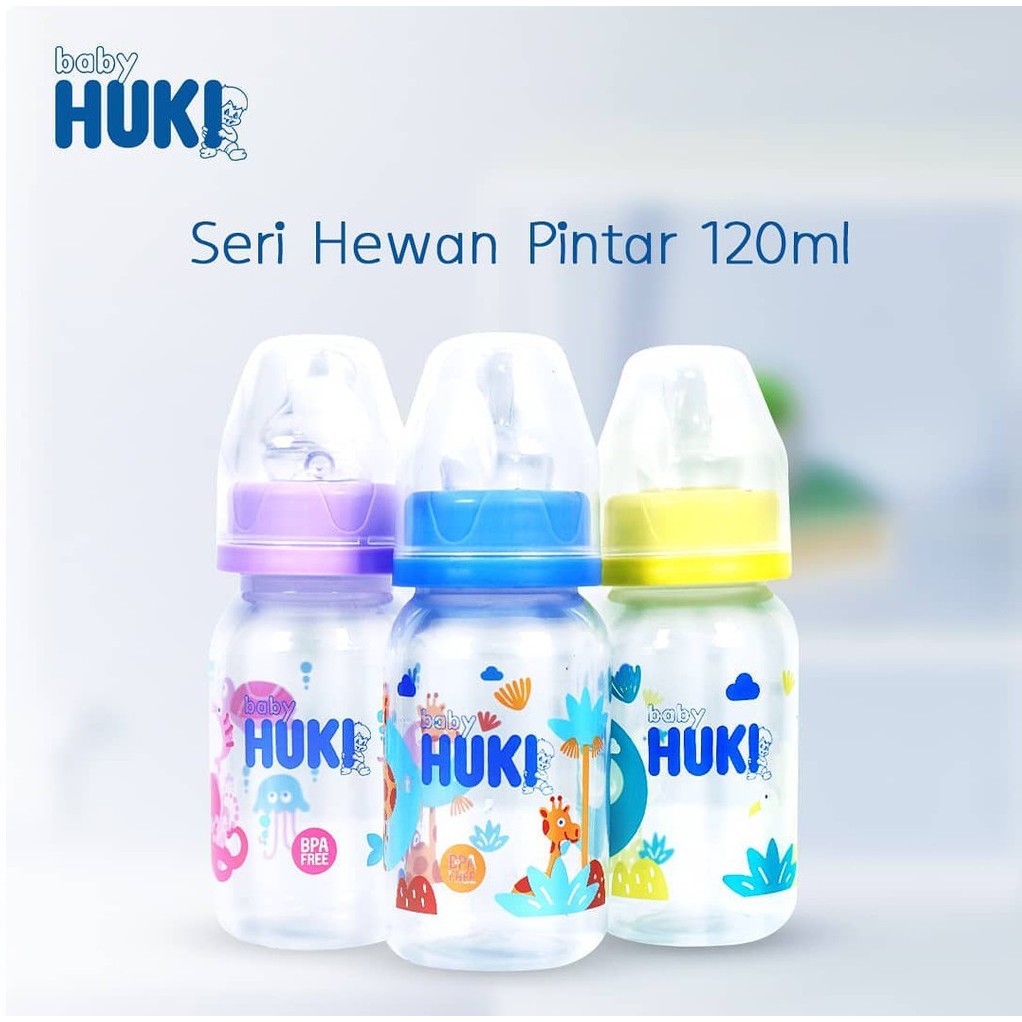 Huki Baby Botol Susu 60ml 120ml 240ml Dot Nipple Silicone Dot Gepeng-BELLA SHOP