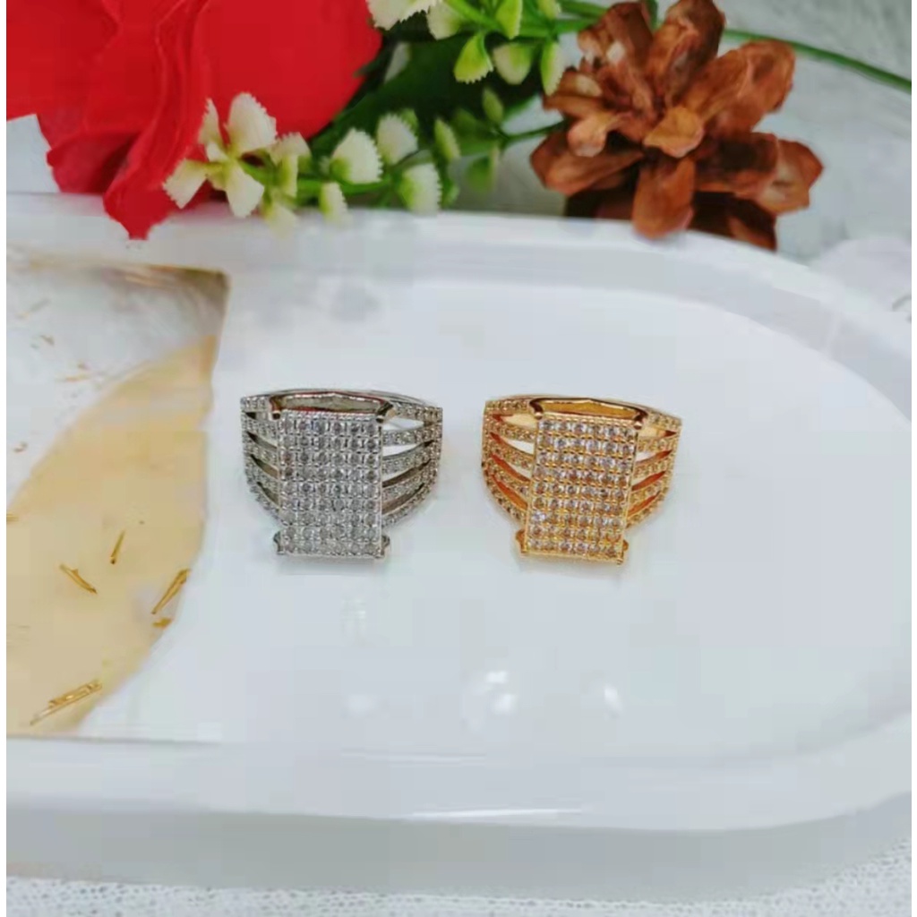 Cincin Xuping Permata Imitasi Lapis Emas Perhiasan