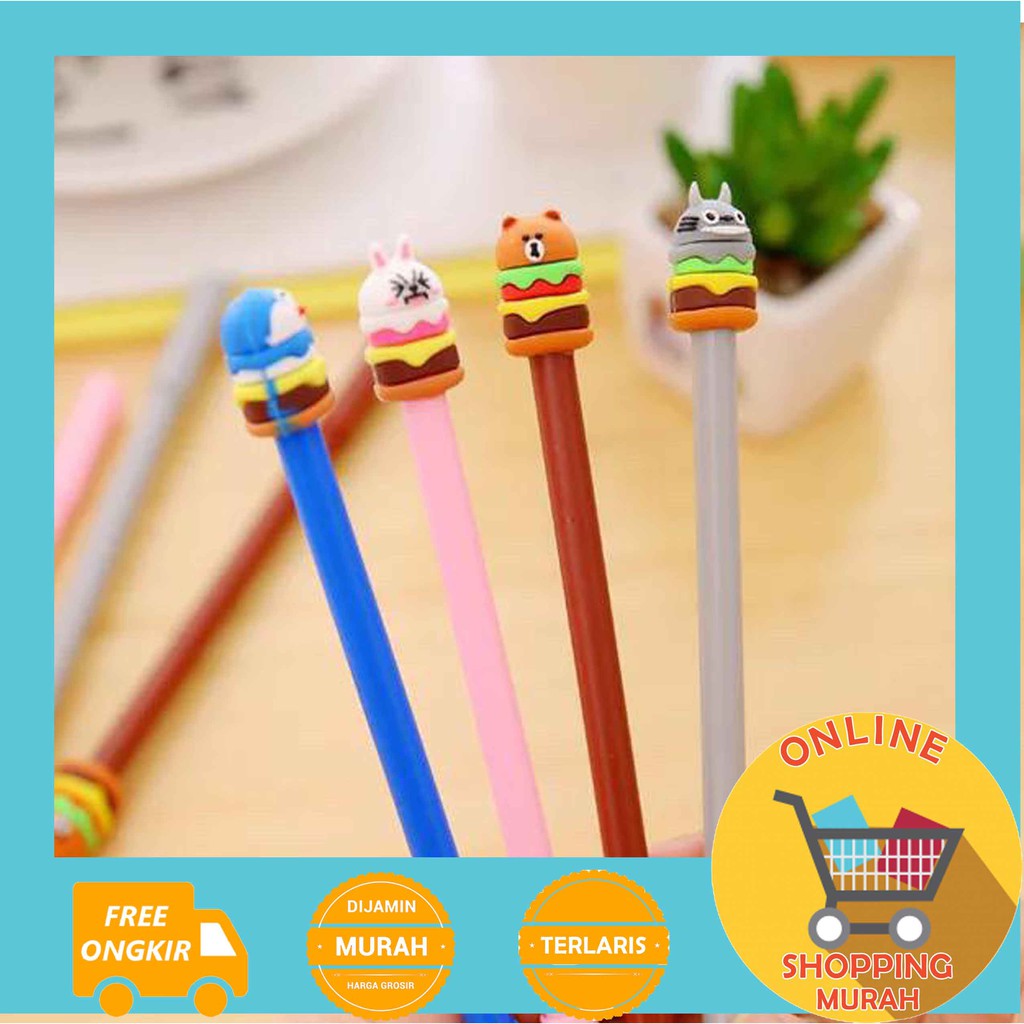 

[O.S.M] PULPEN MOTIF KARAKTER BURGER - PENA MOTIF LUCU - PENA BURGER - STATIONARY