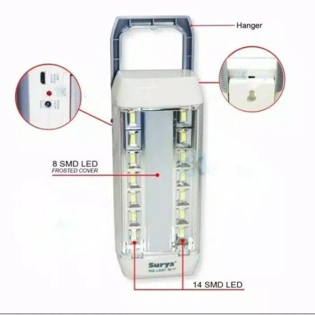 Lampu Darurat Emergency Lamp Surya 22 SMD Super Led SQL2207