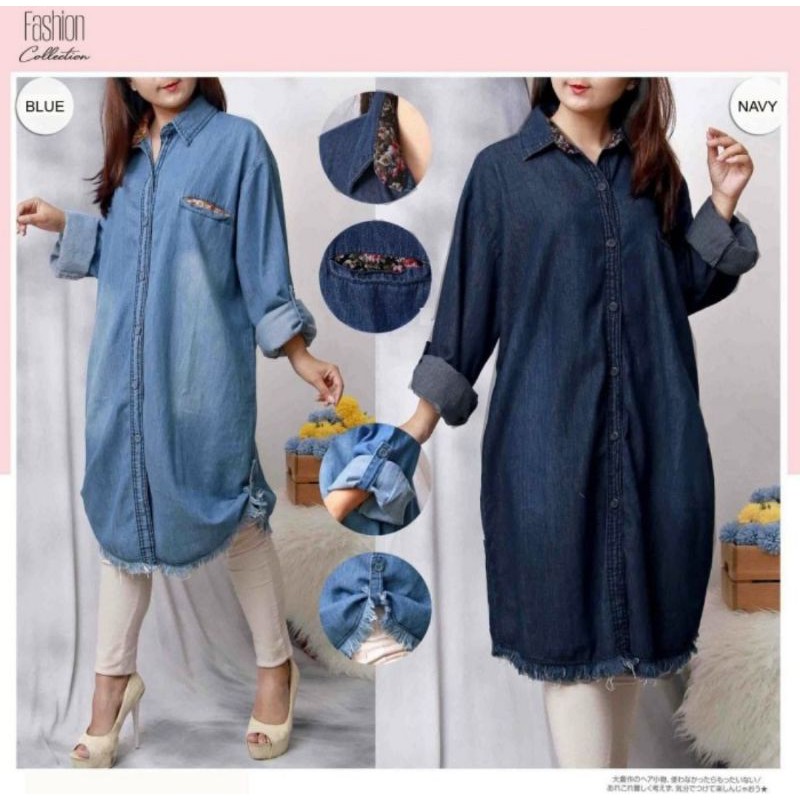 B OG8 LONGKEM BIGSIZE 3R SKODER SHIRT XXXL LONG KEMEJA BASIC 3XL KEM POLOS MUSLIM WANITA DEN