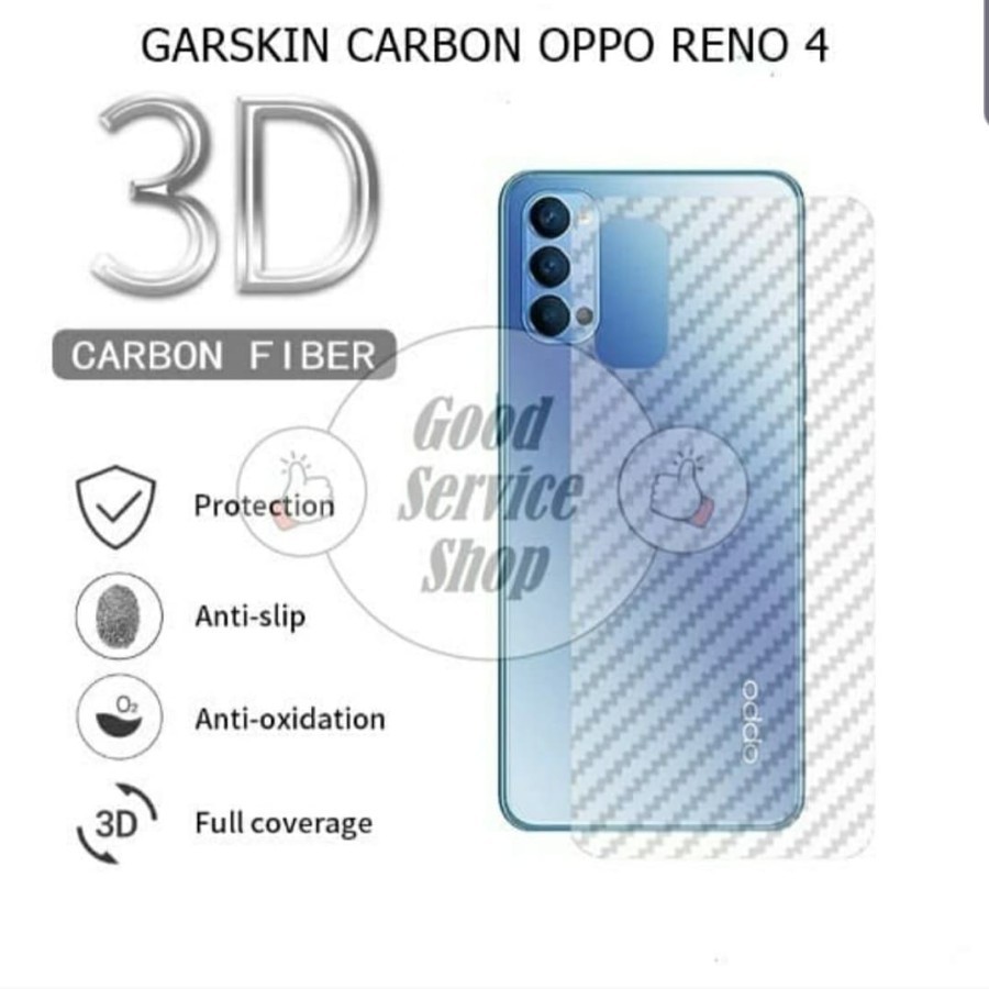 OPPO RENO 4 4F 5 5F Anti Gores Belakang Back Skin Carbon Transparan