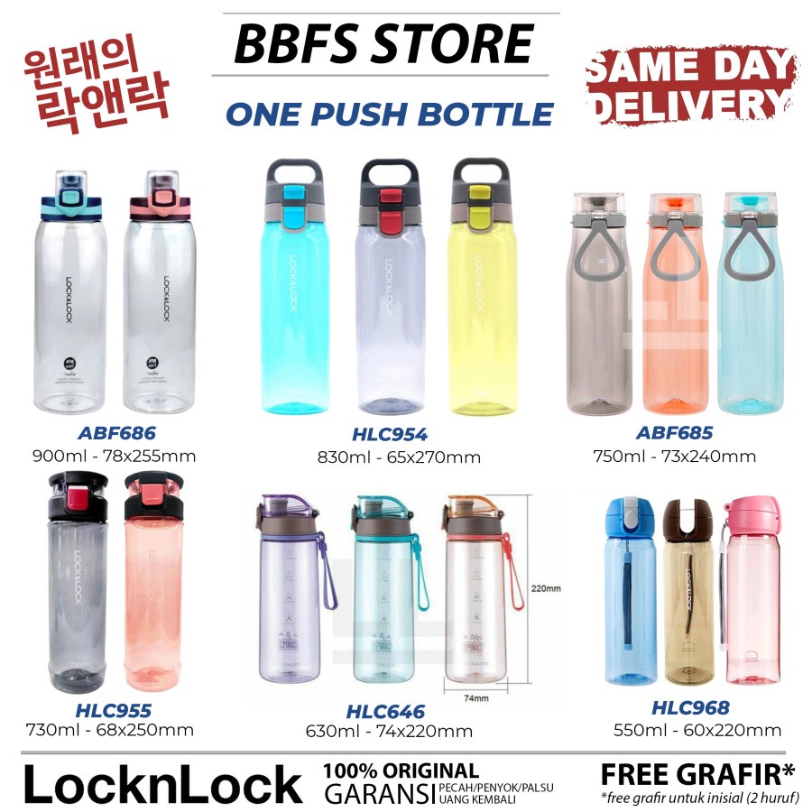 Botol Minum Tritan Lock n Lock 750ml One Touch Sport Bottle 750ML - ABF685 Botol Minum Tritan LocknLock