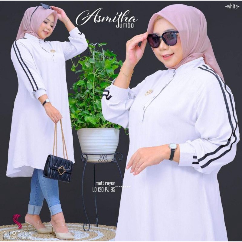 [READY] ATASAN WANITA MUSLIM TUNIK JUMBO LD 120 ASMITHA BY SHOFIYA