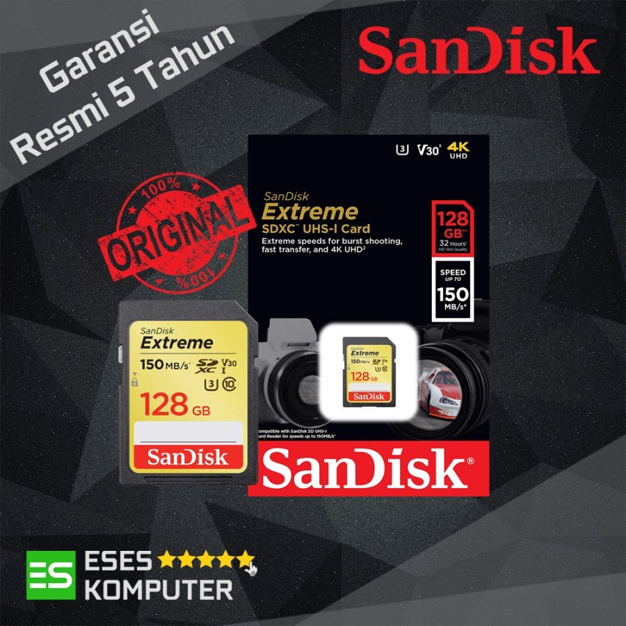 SD Card SanDisk Extreme SDXC UHS-I Memory Card 150MB/s