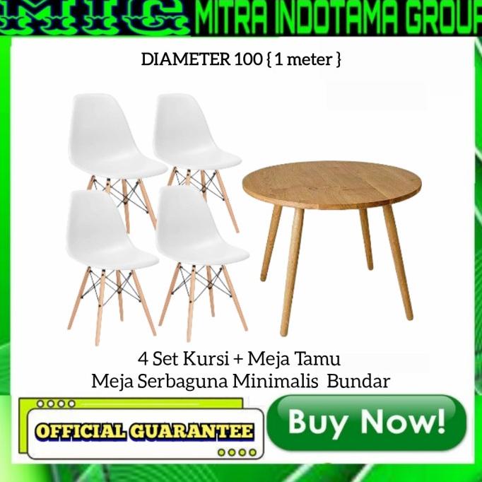 MEJA TAMU / MEJA KOPI CAFE MINIMALIS BUNDAR / BULAT KAYU DIAMETER 100 DFGF564456