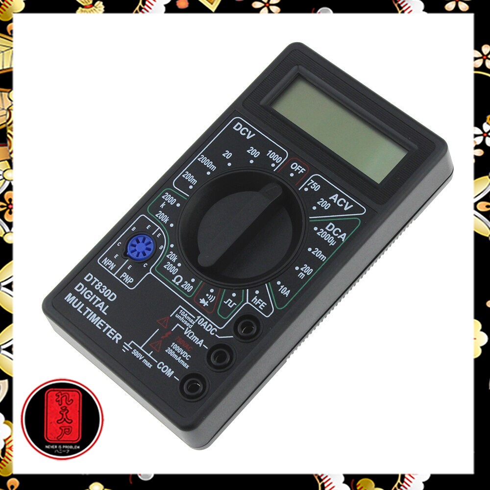 Digital Multimeter Voltage Tester - DT-830D - Black