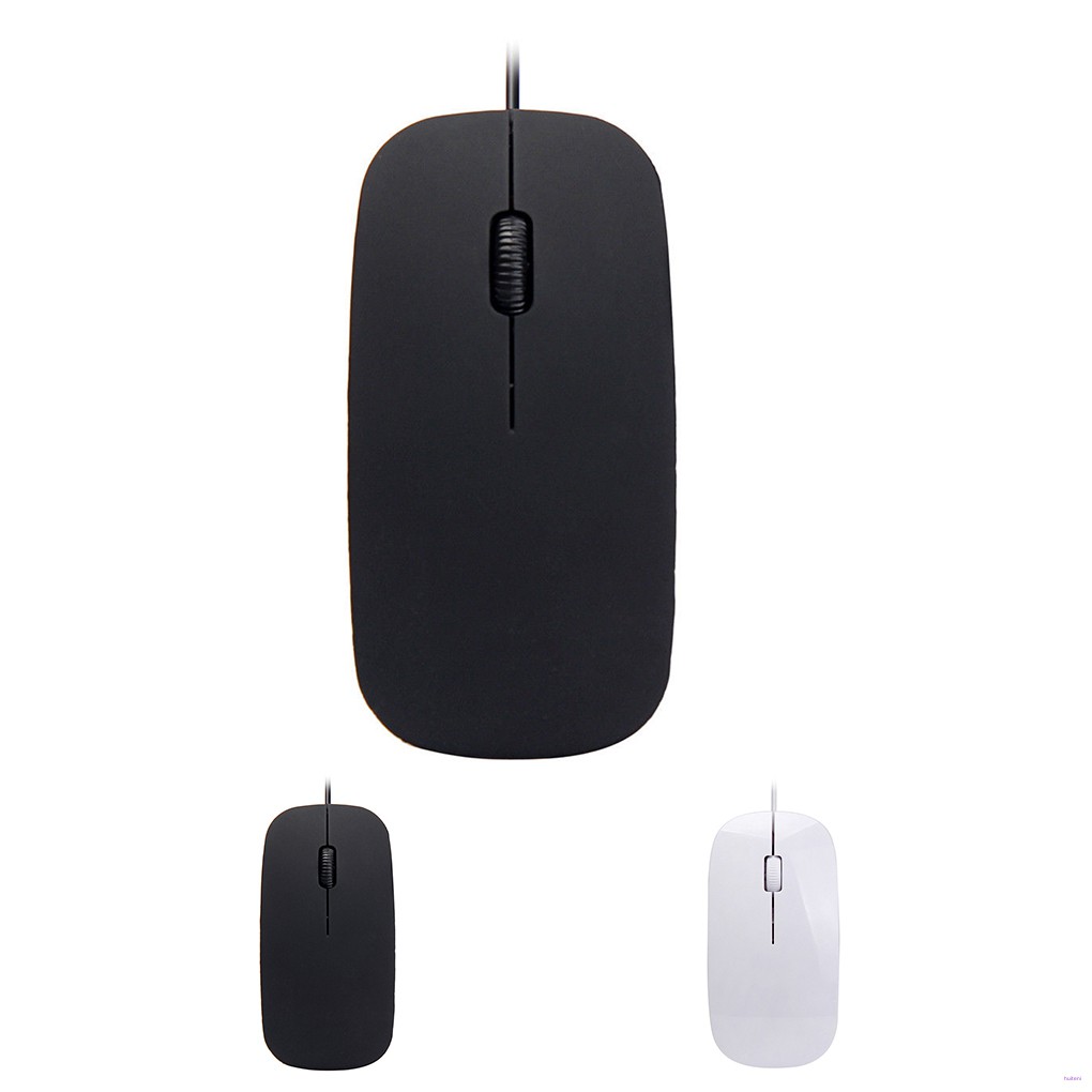 Mouse Gaming Mini Ultra Tipis Warna Hitam Putih Matte Dengan Kabel Usb Untuk Pc/Laptop