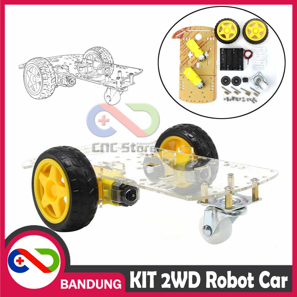 KIT SMART CHASSIS 2WD ROBOT CAR FRAME MOBIL ARDUINO RASPBERRY CHASIS