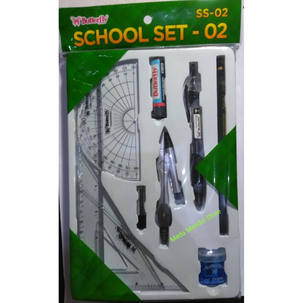 

Paket Perlengkapan Sekolah / Alat Tulis Lengkap / School Set SS-02 Butterfly