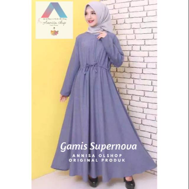 Baju Gamis wanita katun  Polos Supernova