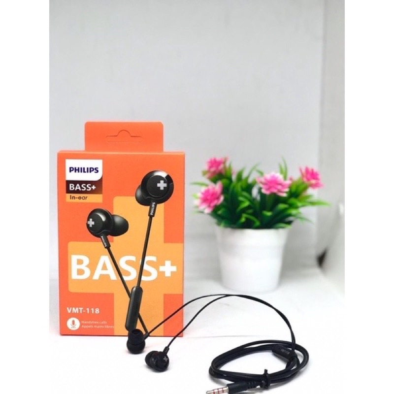 HANDSFREE EARPHONE BASS PHILIPS VMT-118 ORIGINAL NEW