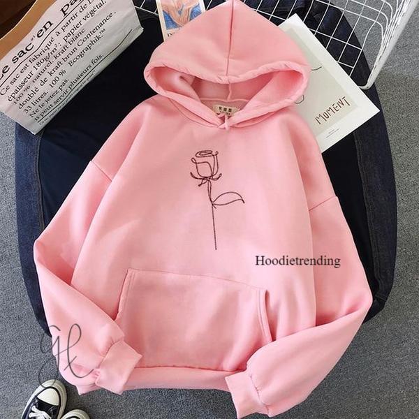 HOODIETRENDING HOODIE JUMPER ROSE SIZE M-XXL ( PRIA & WANITA) TUMBLR KOREAN STYLE TERLARIS LILAC
