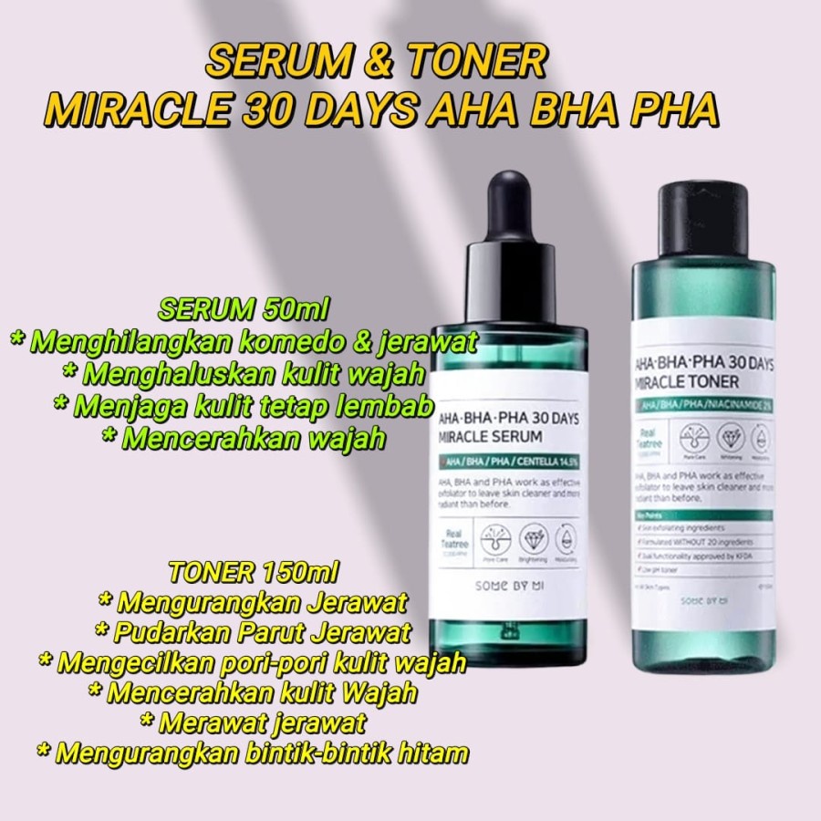 CUCI GUDANG Some By Mi 30 Days AHA BHA PHA Miracle Toner Serum Wajah Exfoliating Serum