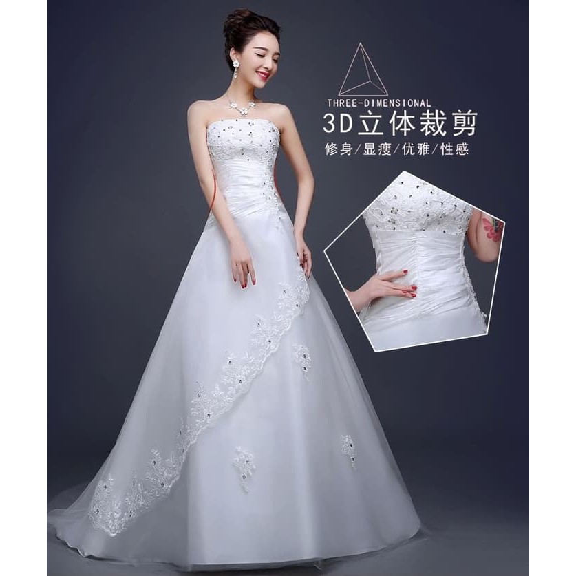 Wedding dress - Gaun Pengantin Ekor Panjang PAYET Korea