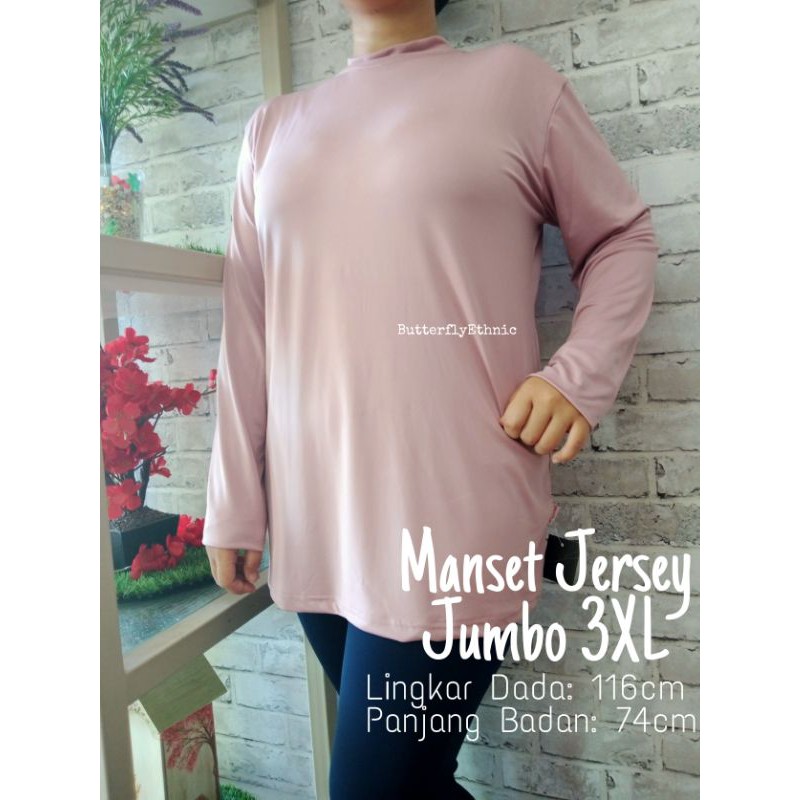 Manset Atasan / Manset Baju / Manset Lengan Panjang Jumbo Wanita / Manset Jersey Kualitas Premium / 