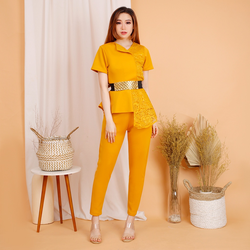 #fashion wanita #045 , STELAN SCUBA IMPORT PREMIUM KOMBINASI BRUKAT GLITER FREE BELT