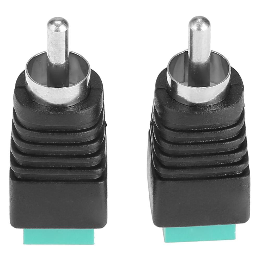 2 Speaker Wire Cable to Audio Male RCA Connectors Adapters Jack Plug VIVId