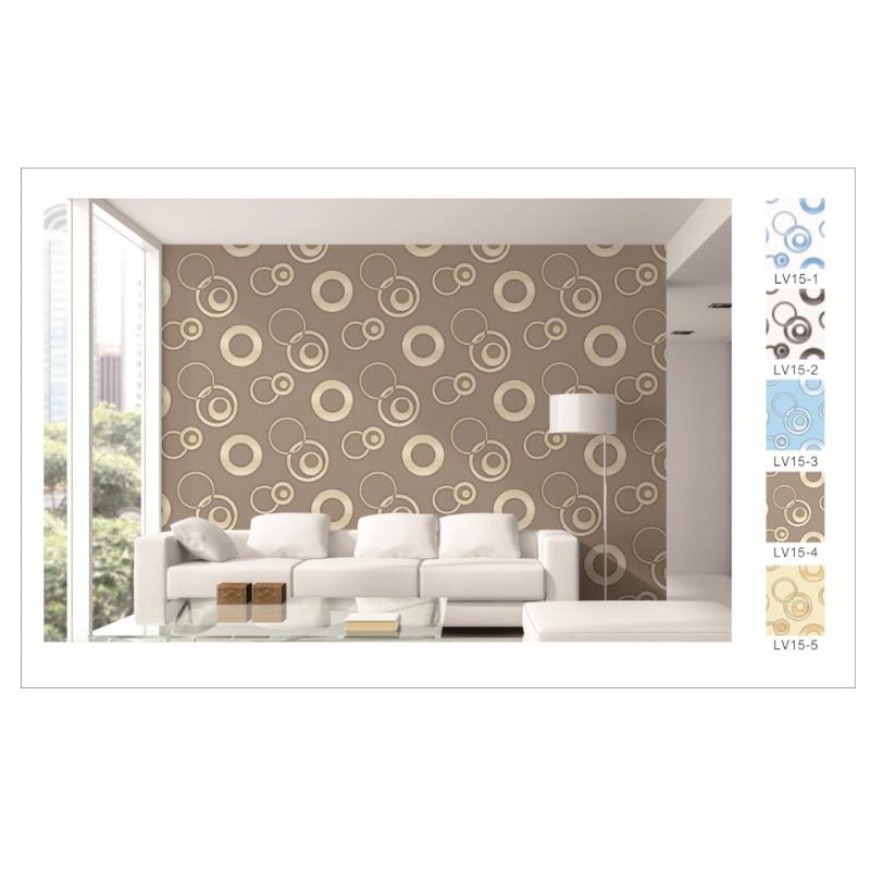 Grosir Murah Wallpaper Vinyl Premium Cincin Bulat LV