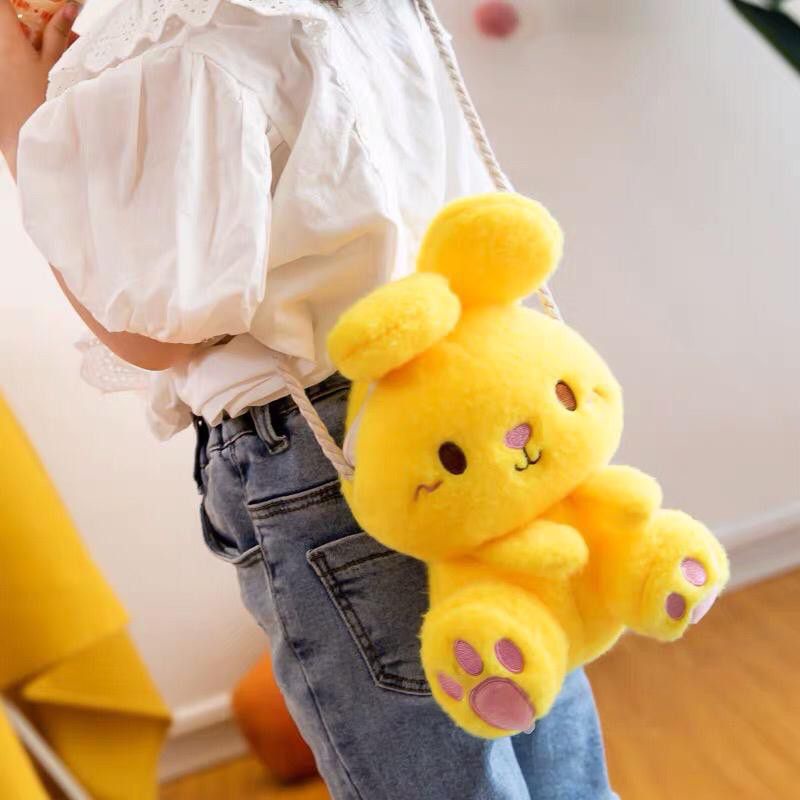 Tas Selempang Rabbit Wanita Import Fashion Korea / Tas Selempang Bulu Boneka RABBIT GEMOY Imut Lucu Gemes Unik Fashion Korea