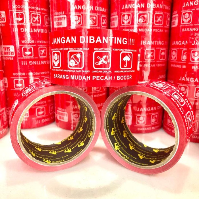 

PEREKAT-PENGIKAT- LAKBAN FRAGILE MERAH 2 " ( 48MM X 50 Y ) SPECIAL MURAH -PENGIKAT-PEREKAT.